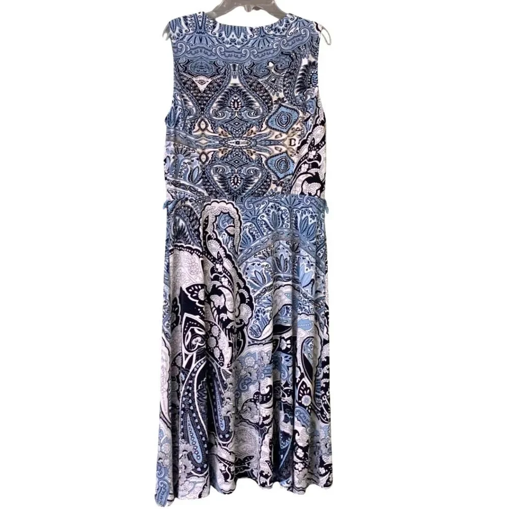 Charter Club Blue Midi Dress with Waist Tie Size Small - Picture 13 of 13